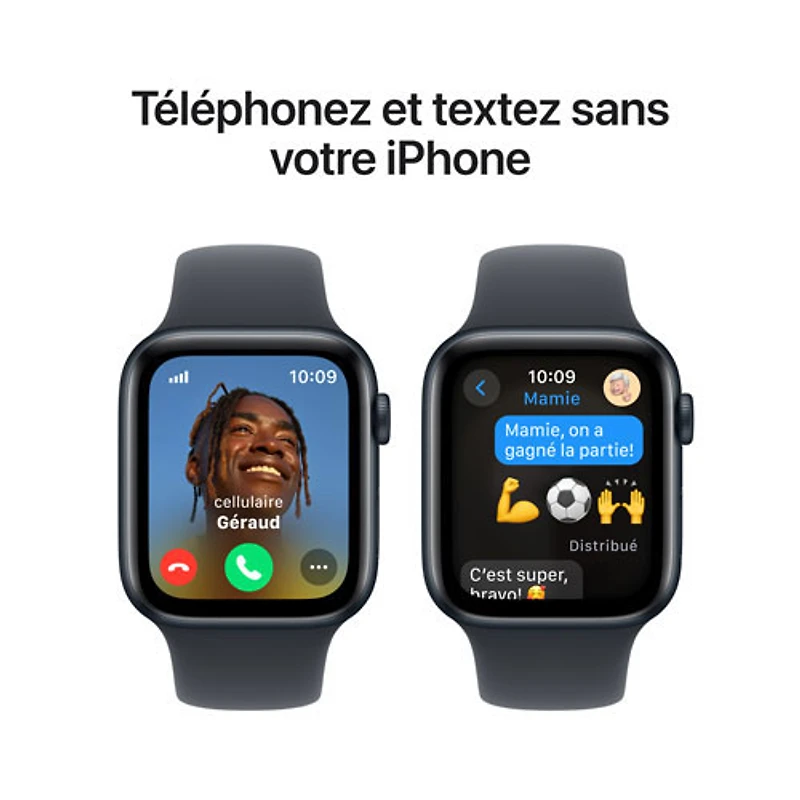 TELUS Apple Watch SE (GPS + Cellular) 44mm Midnight Aluminum Case w/ Midnight Sport Band - S/M - Monthly Financing