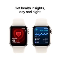 TELUS Apple Watch SE (GPS + Cellular) 40mm Starlight Aluminum Case w/ Starlight Sport Band - S/M - Monthly Financing