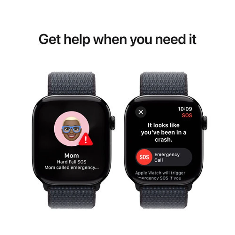 Apple Watch Series 10 (GPS + Cellulaire) avec boîtier de 46 mm en aluminium noir de jais et bracelet sport encre par Virgin Plus - Financement mensuel