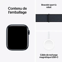 Apple Watch SE (GPS + Cellulaire) avec boîtier de 44 mm en aluminium minuit et bracelet sport encre par Virgin Plus - Financement mensuel