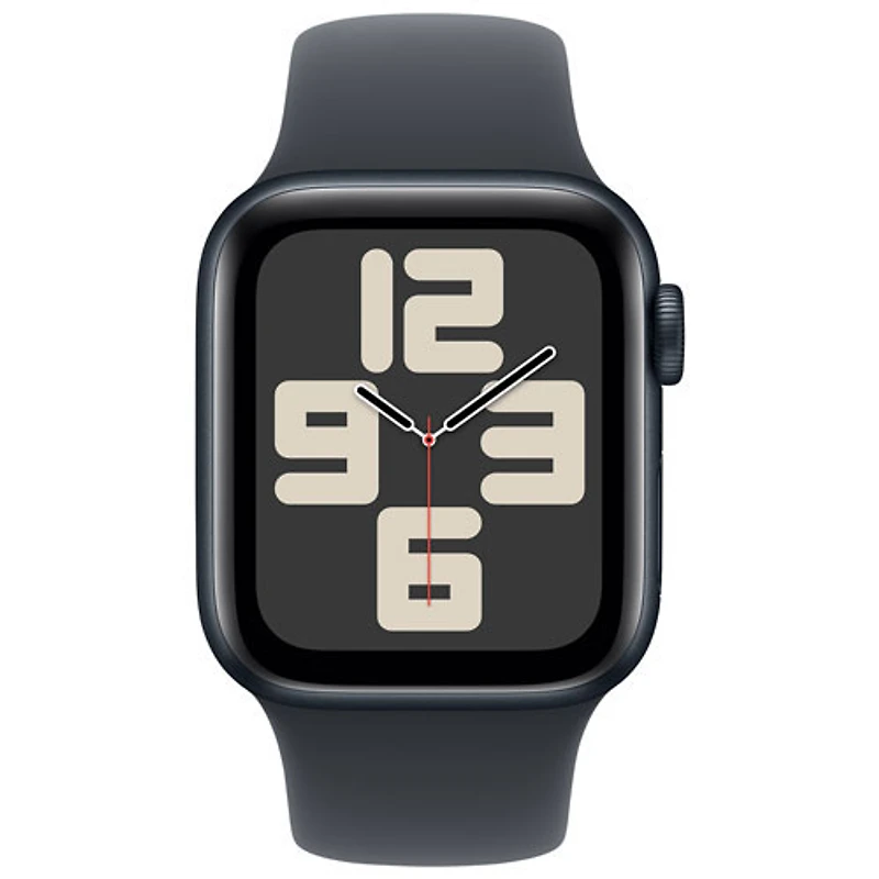 Apple Watch SE (GPS + Cellulaire) avec boîtier de 40 mm en aluminium minuit et bracelet sport minuit par Virgin Plus - Petit/Moyen - Financement mensuel