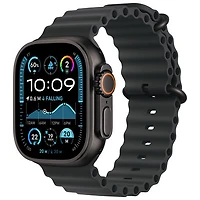 Apple Watch Ultra 2 (GPS + Cellulaire) avec boîtier de 49 mm en titane noir et bracelet Océan noir par Freedom Mobile - Paiement Balance mensuel