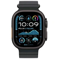 Apple Watch Ultra 2 (GPS + Cellulaire) avec boîtier de 49 mm en titane noir et bracelet Océan noir par Freedom Mobile - Paiement Balance mensuel