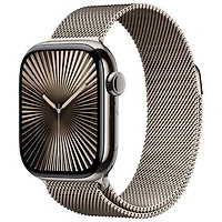 Freedom Mobile Apple Watch Series 10 (GPS+Cellular) 42mm Natural Titanium Case w/Natural Milanese Loop-Monthly Tab Payment