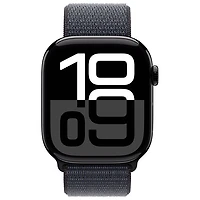 Apple Watch Series 10 (GPS + Cellulaire) avec boîtier de 46 mm en aluminium noir de jais et bracelet sport encre par Freedom Mobile - Paiement Balance mensuel