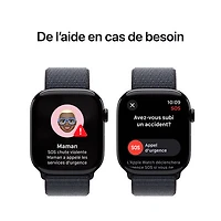 Apple Watch Series 10 (GPS + Cellulaire) avec boîtier de 46 mm en aluminium noir de jais et bracelet sport encre par Freedom Mobile - Paiement Balance mensuel