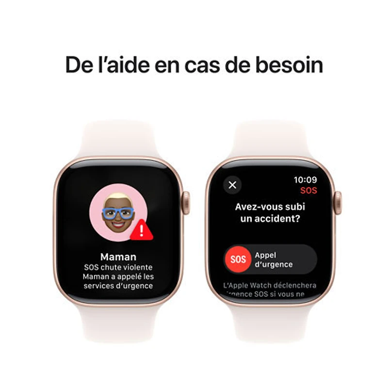 Apple Watch Series 10 (GPS + Cellulaire) avec boîtier de 46 mm en aluminium rose doré et bracelet sport rose tendre par Freedom Mobile - Moyen/Grand - Paiement Balance mensuel