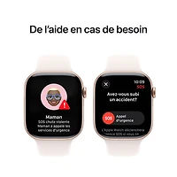 Apple Watch Series 10 (GPS + Cellulaire) avec boîtier de 46 mm en aluminium rose doré et bracelet sport rose tendre par Freedom Mobile - Moyen/Grand - Paiement Balance mensuel