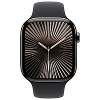 Freedom Mobile Apple Watch Series 10 (GPS+Cellular) 46mm Slate Titanium Case w/Black Sport Band-M/L-Monthly Tab Payment