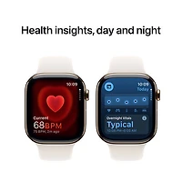 Freedom Mobile Apple Watch Series 10 (GPS+Cellular) 46mm Gold Titanium Case w/Starlight Sport Band-M/L-Monthly Tab Payment