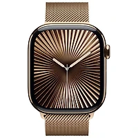 Freedom Mobile Apple Watch Series 10 (GPS+Cellular) 46mm Gold Titanium Case w/Gold Milanese Loop-M/L-Monthly Tab Payment