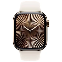 Freedom Mobile Apple Watch Series 10 (GPS+Cellular) 42mm Gold Titanium Case w/Starlight Sport Band-M/L-Monthly Tab Payment