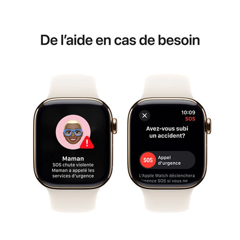 Freedom Mobile Apple Watch Series 10 (GPS+Cellular) 42mm Gold Titanium Case w/Starlight Sport Band-M/L-Monthly Tab Payment