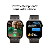 Freedom Mobile Apple Watch Series 10 (GPS+Cellular) 46mm Slate Titanium Case w/Slate Milanese Loop-S/M-Monthly Tab Payment
