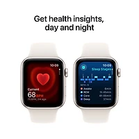 Freedom Mobile Apple Watch SE (GPS+Cellular) 44mm Starlight Aluminum Case w/Starlight Sport Band-S/M-Monthly Tab Payment