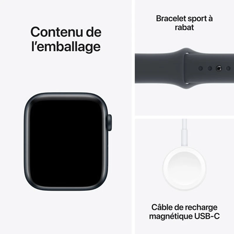 Apple Watch SE (GPS + Cellulaire) avec boîtier de mm en aluminium minuit et bracelet sport minuit par Freedom Mobile - Petit/Moyen