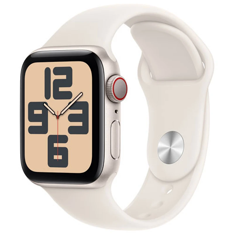 Freedom Mobile Apple Watch SE (GPS+Cellular) 40mm Starlight Aluminum Case w/Starlight Sport Band-M/L-Monthly Tab Payment