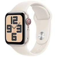 Freedom Mobile Apple Watch SE (GPS+Cellular) 40mm Starlight Aluminum Case w/Starlight Sport Band-M/L-Monthly Tab Payment