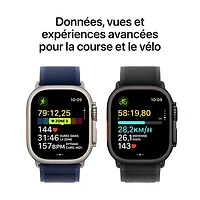 Apple Watch Ultra 2 (GPS + Cellulaire) avec boîtier de 49 mm en titane noir et bracelet milanais en titane noir par Freedom Mobile - Grand - Paiement Balance mensuel