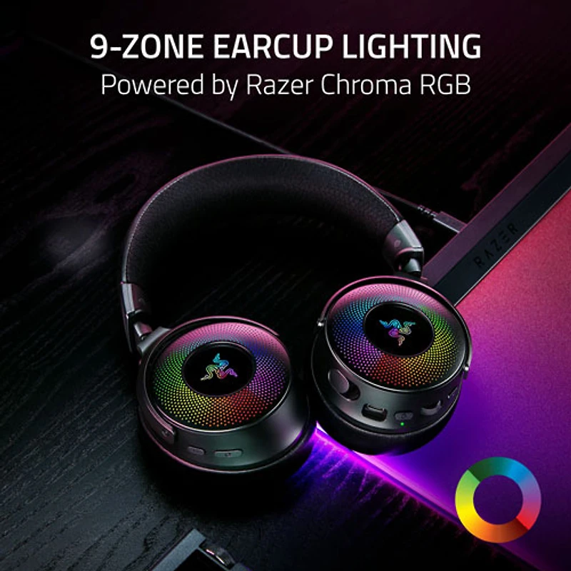 Casque de jeu sans fil Kraken V4 Pro de Razer - Noir