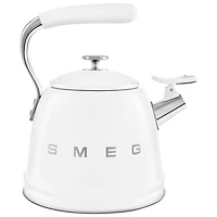Bouilloire de cuisinière Années 50 de Smeg - 2,3 l - Blanc/Acier inoxydable