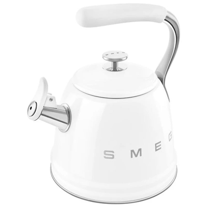 Bouilloire de cuisinière Années 50 de Smeg - 2,3 l - Blanc/Acier inoxydable