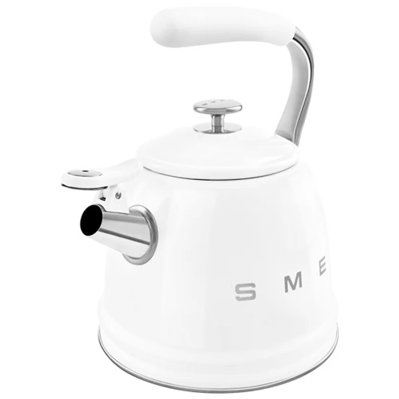 Bouilloire de cuisinière Années 50 de Smeg - 2,3 l - Blanc/Acier inoxydable