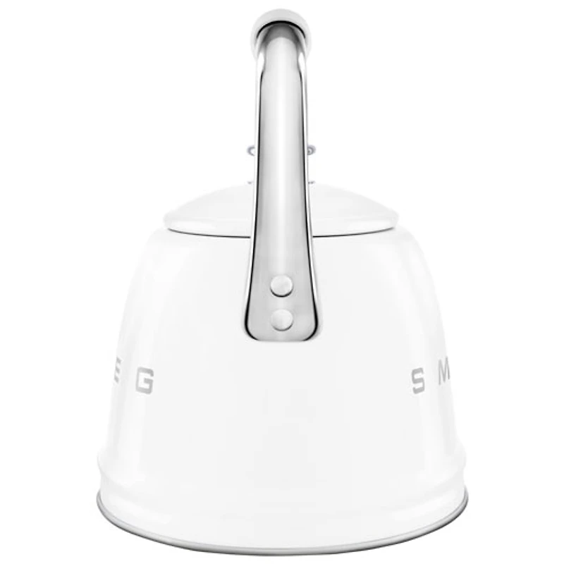Bouilloire de cuisinière Années 50 de Smeg - 2,3 l - Blanc/Acier inoxydable