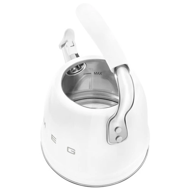 Bouilloire de cuisinière Années 50 de Smeg - 2,3 l - Blanc/Acier inoxydable