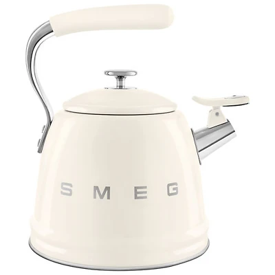 Smeg 50's Style Stovetop Kettle - 2.3L - Cream/Stainless Steel