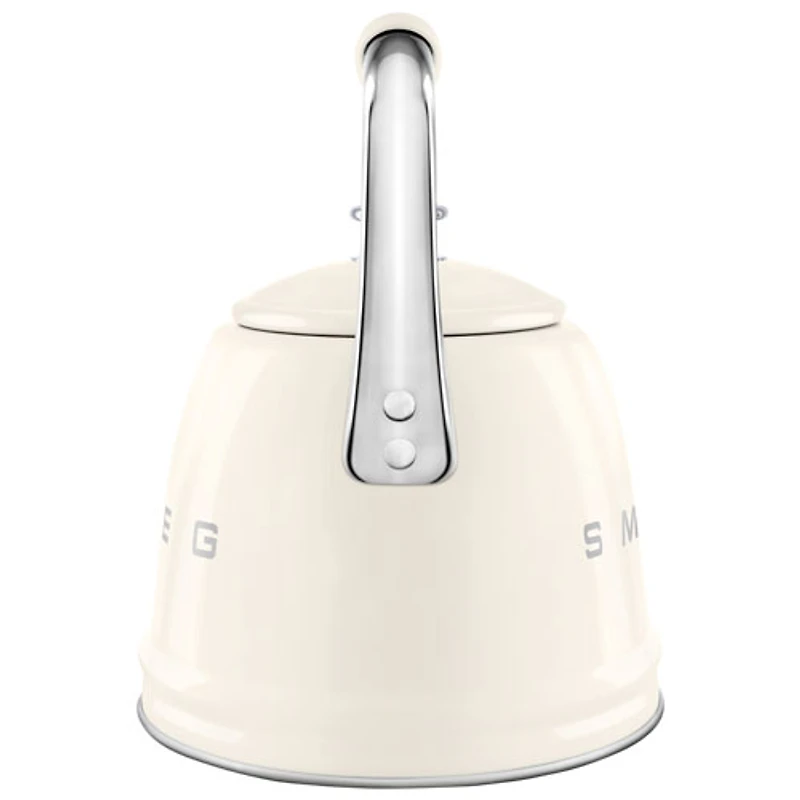 Bouilloire de cuisinière Années 50 de Smeg - 2,3 l - Crème/Acier inoxydable