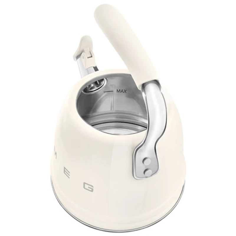 Bouilloire de cuisinière Années 50 de Smeg - 2,3 l - Crème/Acier inoxydable