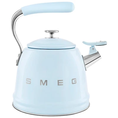 Smeg 50's Style Stovetop Kettle - 2.3L - Pastel Blue/Stainless Steel