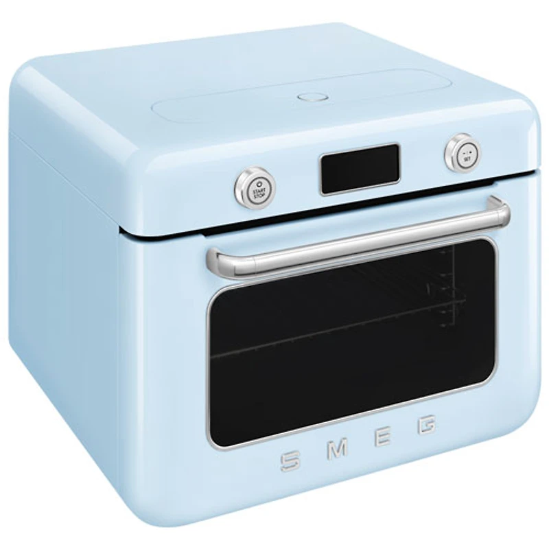 Four grille-pain de comptoir 10-en-1 avec friture à air chaud et cuisson à vapeur de Smeg - 1,05 pi³ - Bleu pastel