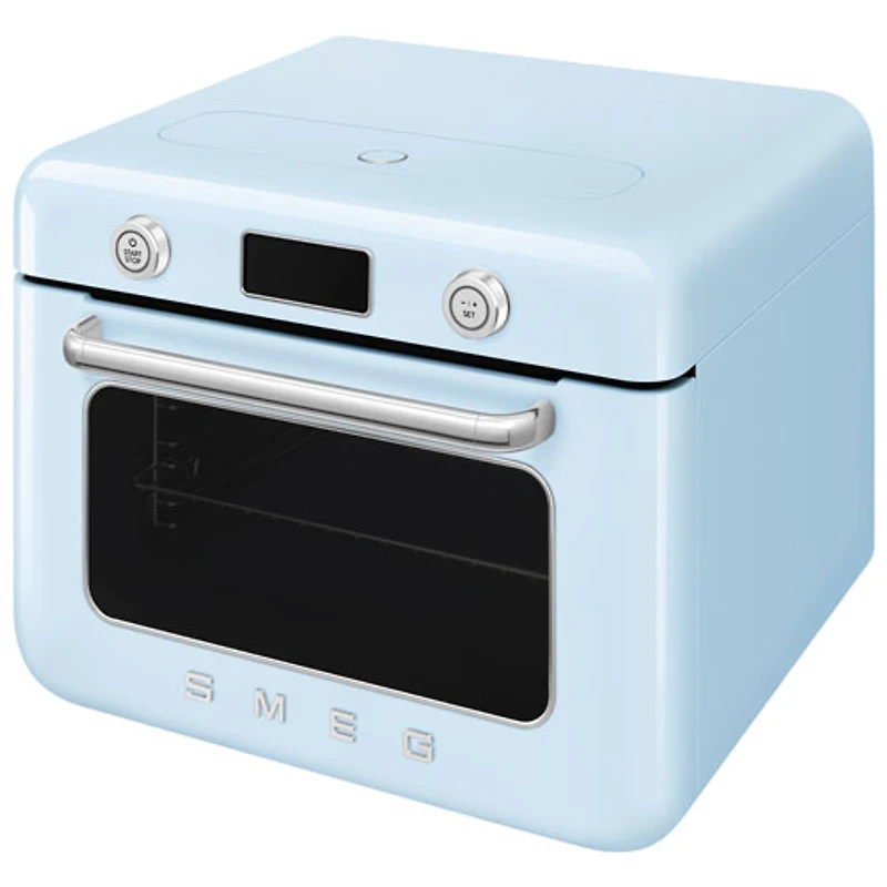 Four grille-pain de comptoir 10-en-1 avec friture à air chaud et cuisson à vapeur de Smeg - 1,05 pi³ - Bleu pastel