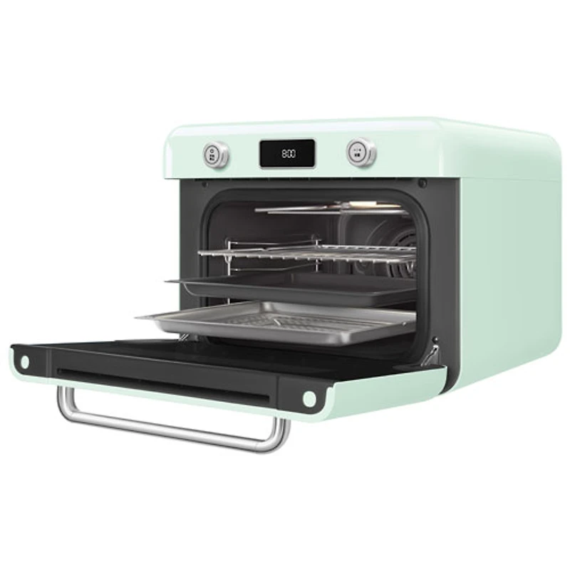 Smeg 10-in-1 Countertop Combination Air Fryer Toaster Oven with Steam - 1.05 Cu. Ft. - Pastel Green