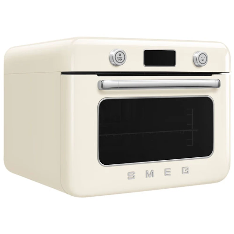 Four friteuse à air chaud combiné de comptoir 10-en-1 avec vapeur de Smeg - 1,05 pi³ - Crème