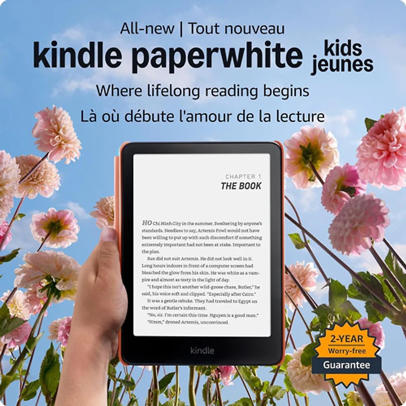 Liseuse numérique à écran tactile pour enfants de 7 po et 16 Go Kindle Paperwhite d'Amazon avec étui (SA568B) - Étoile de mer
