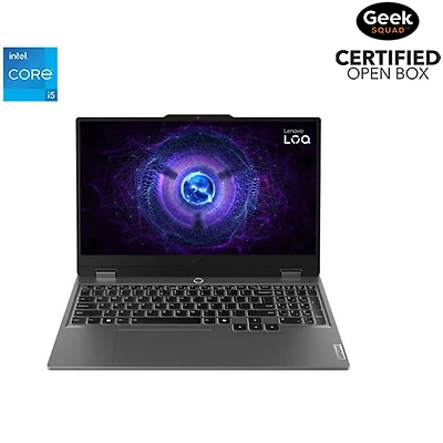 Boîte ouverte - Portable de jeu 15,6 po LOQ 15IAX9I de Lenovo - Gris luna (Core i5-12450HX Intel/SSD 512 Go/RAM 16 Go/Arc A530M)
