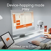 Logitech POP Bluetooth Optical Keyboard & Mouse Combo - Off-White/Orange - English