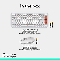 Clavier et souris optique Bluetooth POP de Logitech - Blanc cassé/Orange - Anglais
