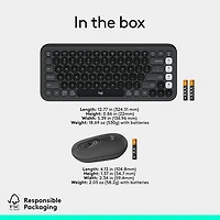 Logitech POP Bluetooth Optical Keyboard & Mouse Combo - Graphite/Off-White - English