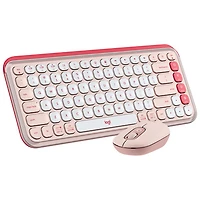 Logitech POP Bluetooth Optical Keyboard & Mouse Combo - Rose/Off-White - English