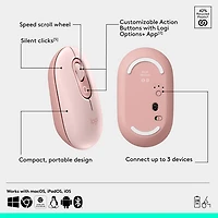 Logitech POP Bluetooth Optical Keyboard & Mouse Combo - Rose/Off-White - English