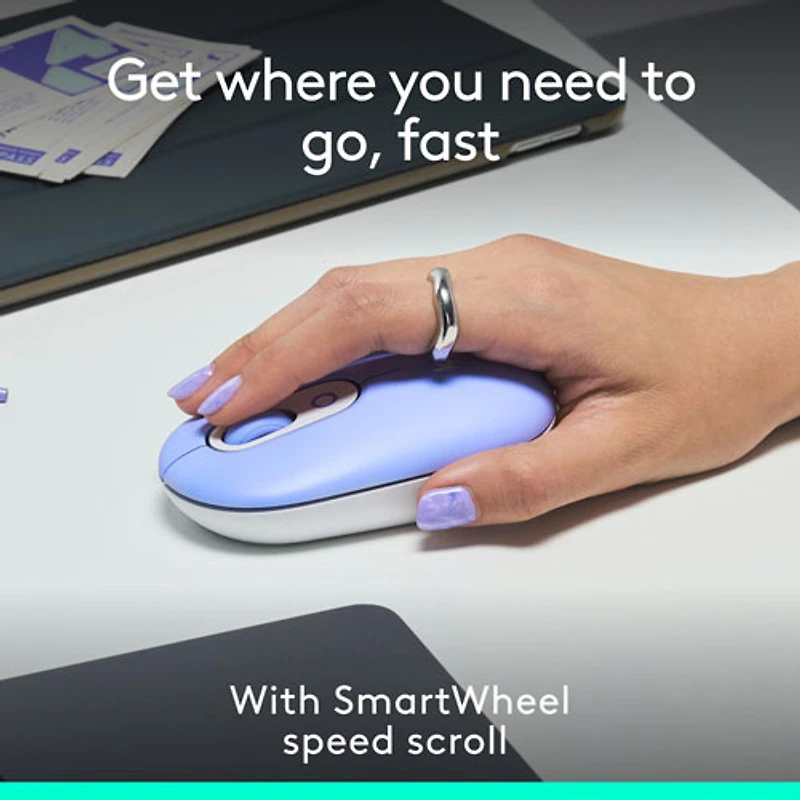 Logitech POP Mouse Bluetooth Optical Mouse - Lilac