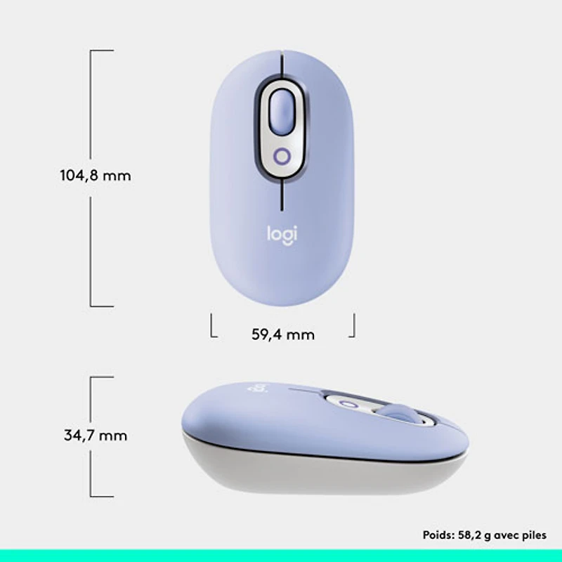 Logitech POP Mouse Bluetooth Optical Mouse - Lilac