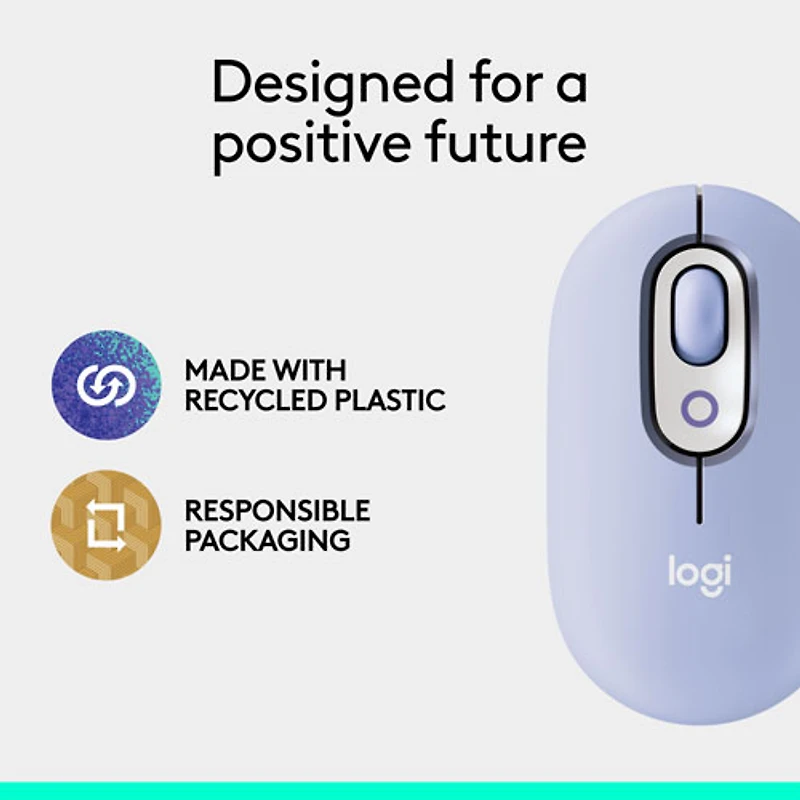 Logitech POP Mouse Bluetooth Optical Mouse - Lilac
