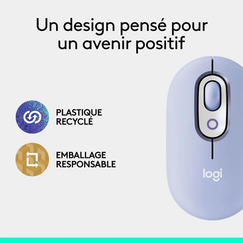 Logitech POP Mouse Bluetooth Optical Mouse - Lilac
