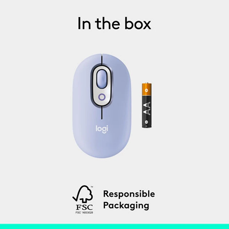 Logitech POP Mouse Bluetooth Optical Mouse - Lilac