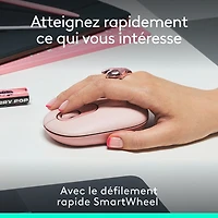 Souris optique Bluetooth POP Mouse de Logitech - Rose